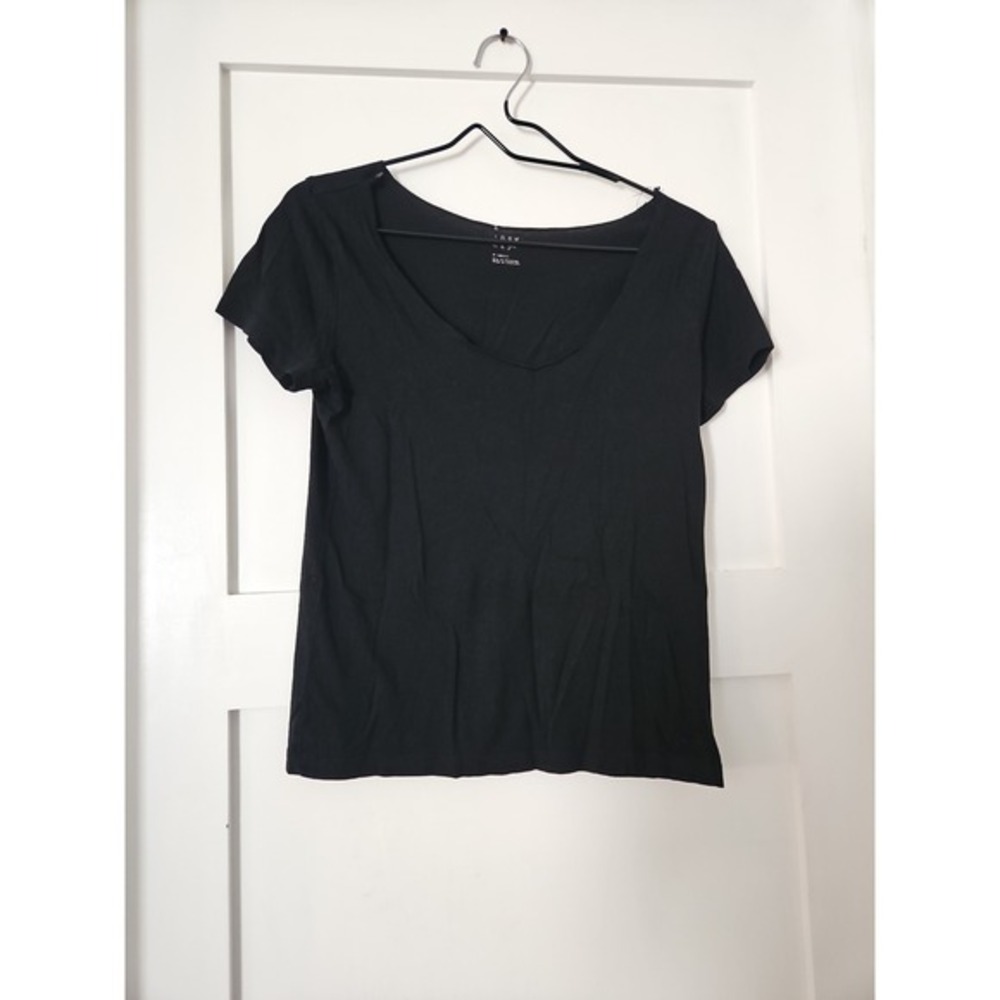 A new‎ day Black Sheer Scope Neck Tee Size XS
